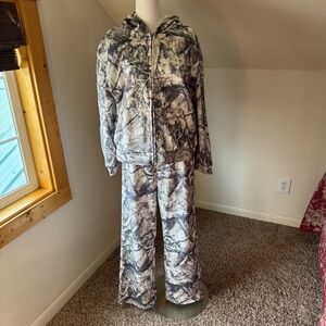 Camouflage Sweatpants and Zip Up Sweatshirt Set